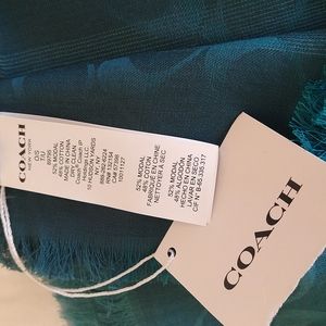 New Coach Signature Ombre Oversized Square Scarf